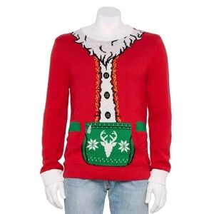 New Ugly Christmas Sweater Santa Suit Men's various Sizes